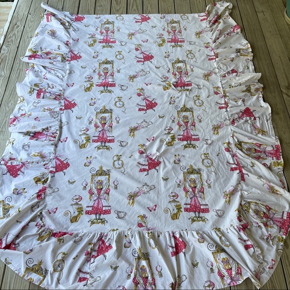 Vintage 60s Alice in Wonderland bedspread twin